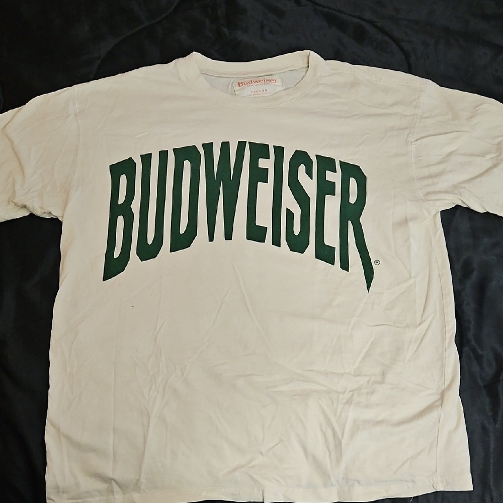 Budweiser Tee with Bold Green Lettering